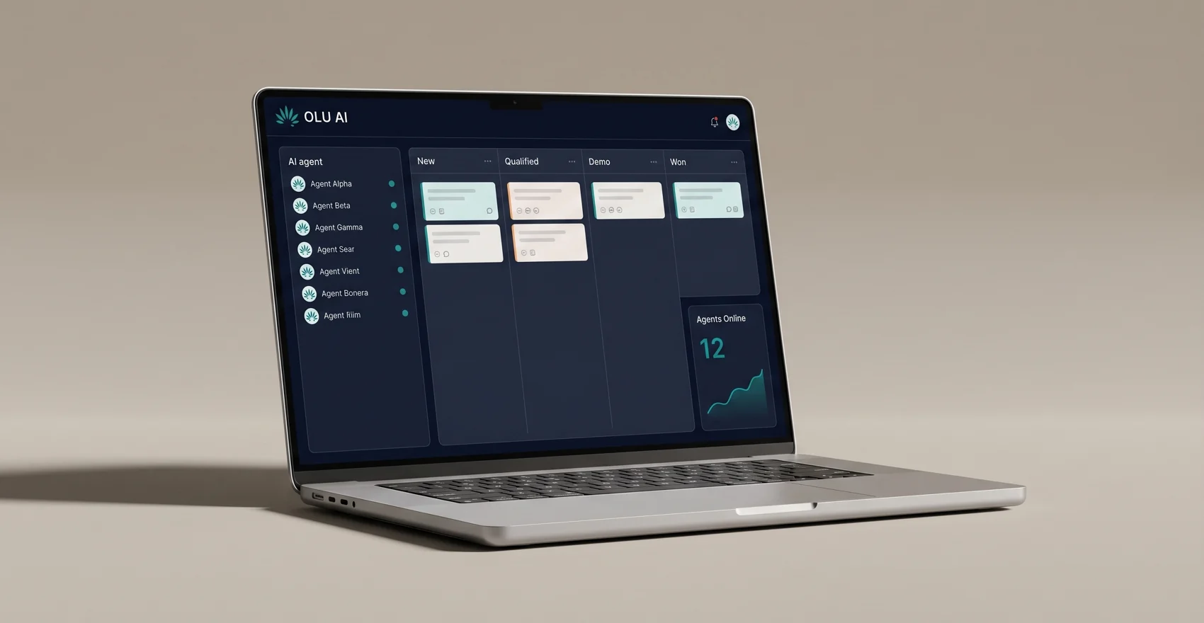OLU AI, a CRM run by ten agents