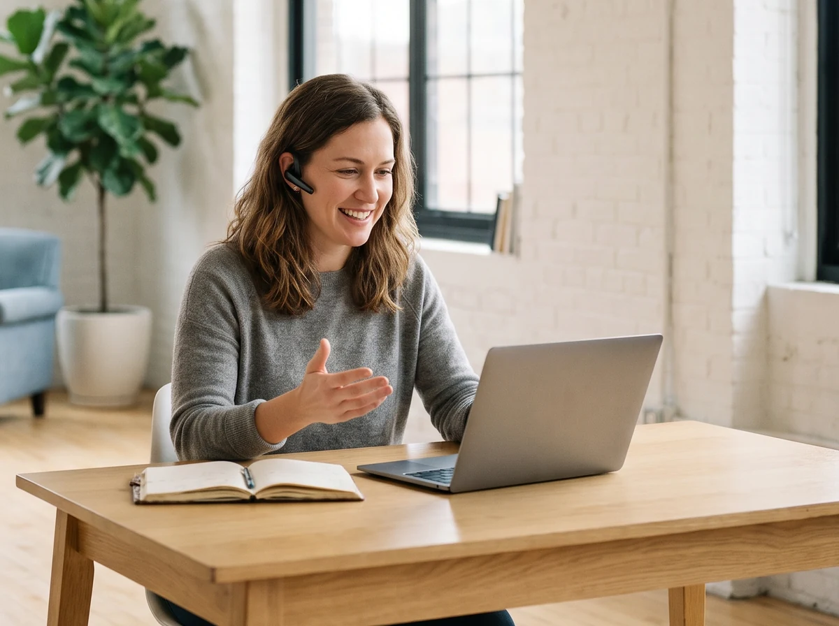 An AI INST team member on a call with a client
